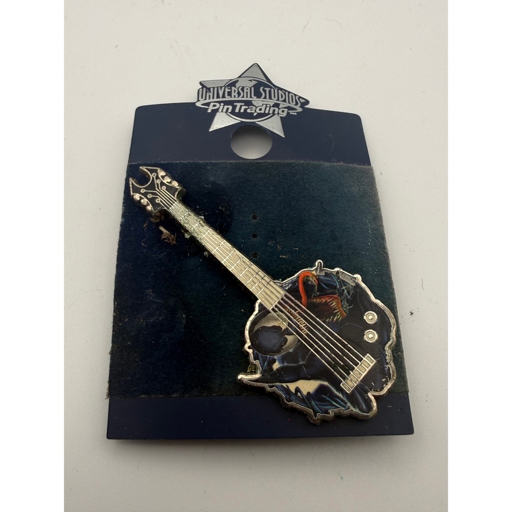 Universal Studios Pin Trading Guitar Creature Enamel Pin Silver Tone Collectible
